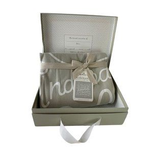 New Hallmark 44" Square Cotton Blanket in Case "and baby was loved . . ."